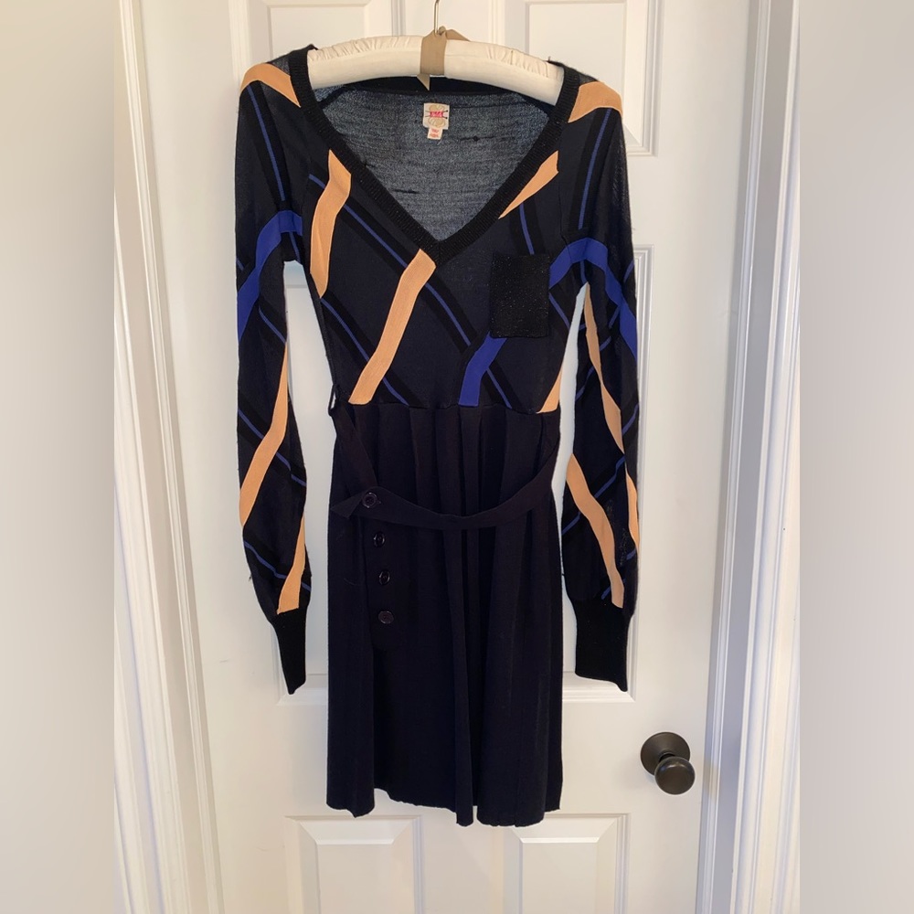 Stunning long sleeve, black designer, knit dress by Nolita.